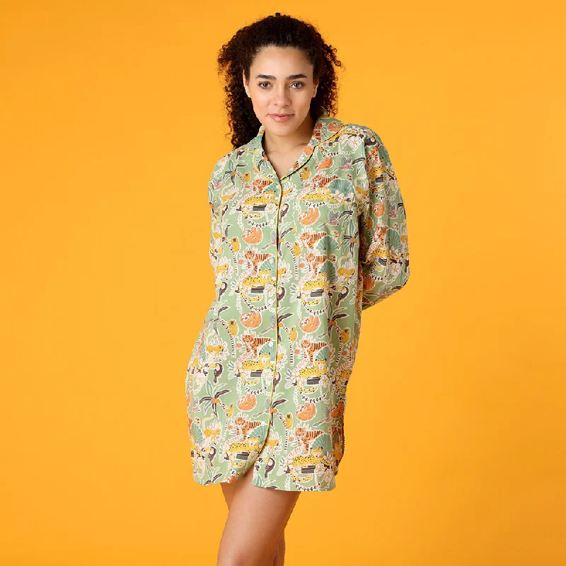 women's pajamas with a touch of eleganceTropical Jungle Nightshirt