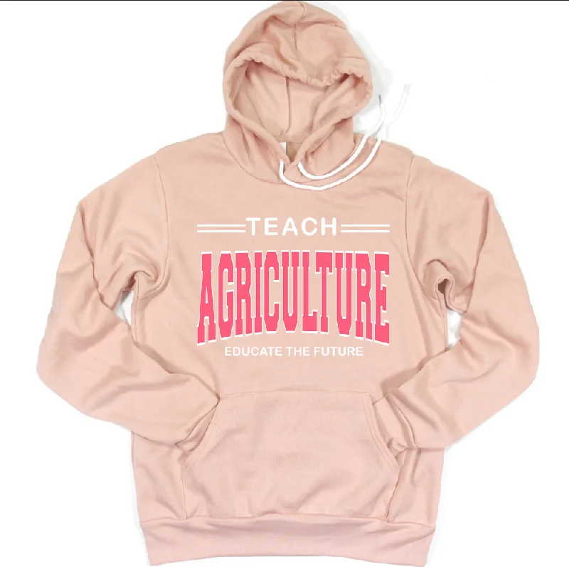 Women's Hooded Sweatshirts with Moisture-Wicking FabricTeach Agriculture Educate the Future Pink Hoodie (S-3XL) Unisex - Multiple Colors!