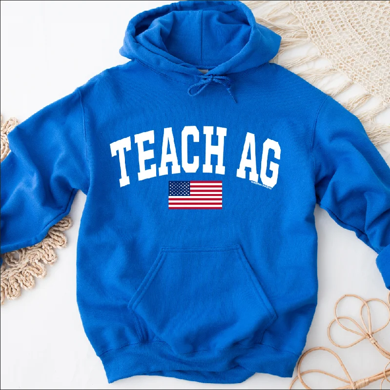 Women's Hooded Sweatshirts with Ribbed LiningTeach Ag Flag Hoodie (S-3XL) Unisex - Multiple Colors!