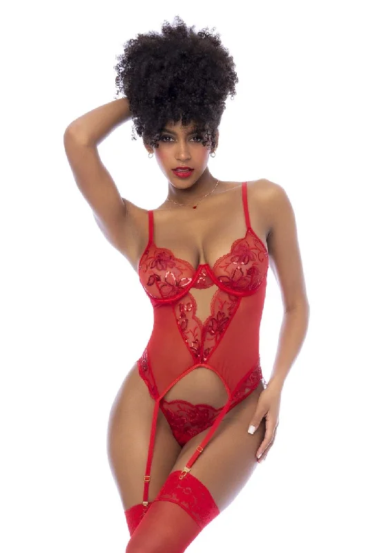 high-cut lace panties for a flirty lookwireless nursing braMapale 8896 Two Piece Set Color Red