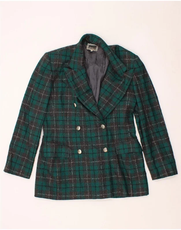 Women's Fur CoatsLUISA SPAGNOLI Womens Blazer Jacket IT 46 Large Green Check