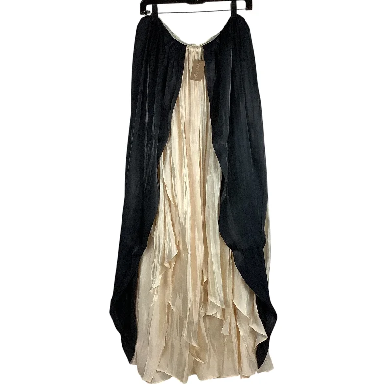 Women's V-Back DressesDress or Skirt Party Long By Vestique In Black & Cream, Size: L