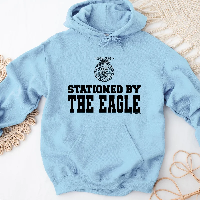 Women's Hooded Sweatshirts with Kangaroo PocketsSTATIONED BY THE EAGLE FFA (S-3XL) Unisex - Multiple Colors!