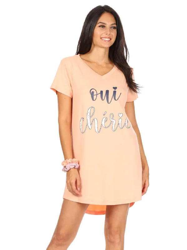 women's pajamas with a stylish cutOui Oui Nightshirt with Scrunchies