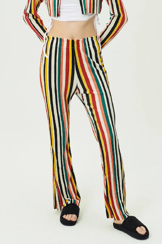 Women's Jodhpurs with High CollarNadua Striped Plisse Pants