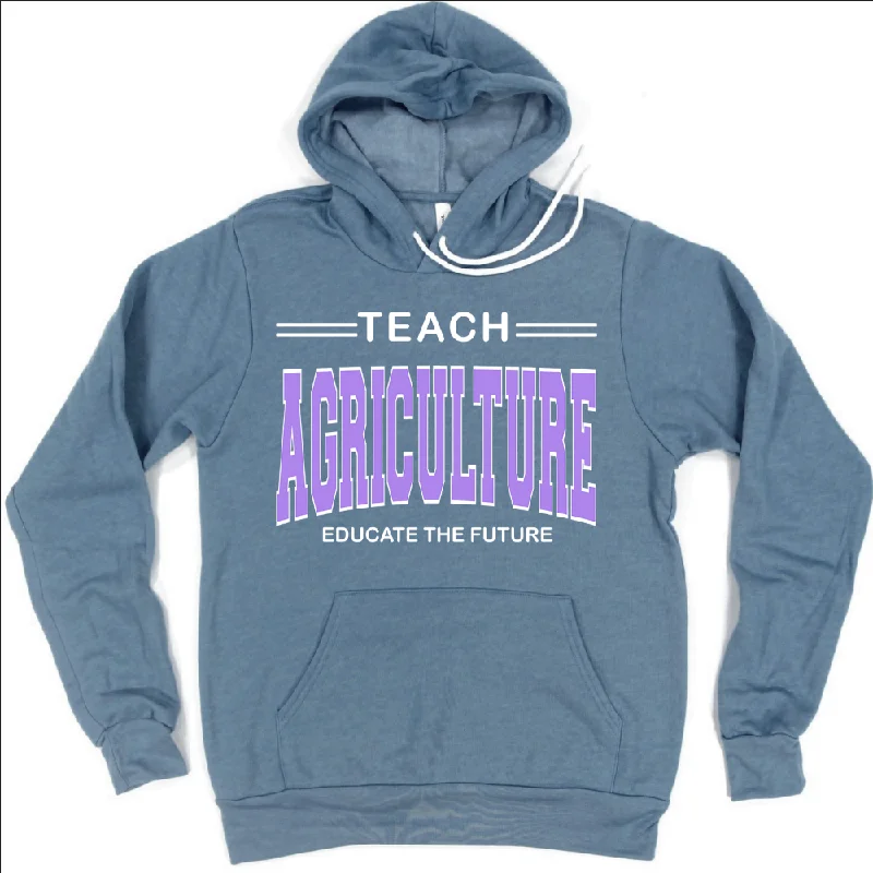 Women's Hooded Sweatshirts with Non-Stretch WaistTeach Agriculture Educate the Future Purple Hoodie (S-3XL) Unisex - Multiple Colors!