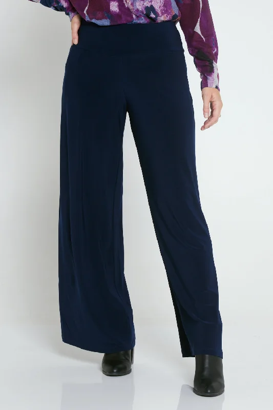 Women's Jodhpurs with Wide CollarWide Leg Must Have Pants - Navy