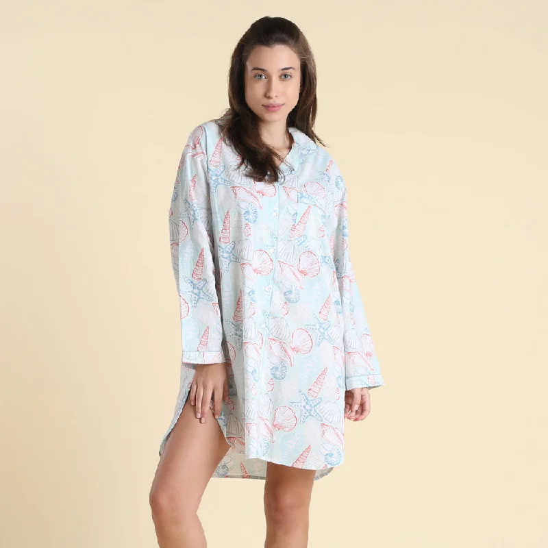 women's pajamas with lace trimShe Saw Sea Shells Nightshirt