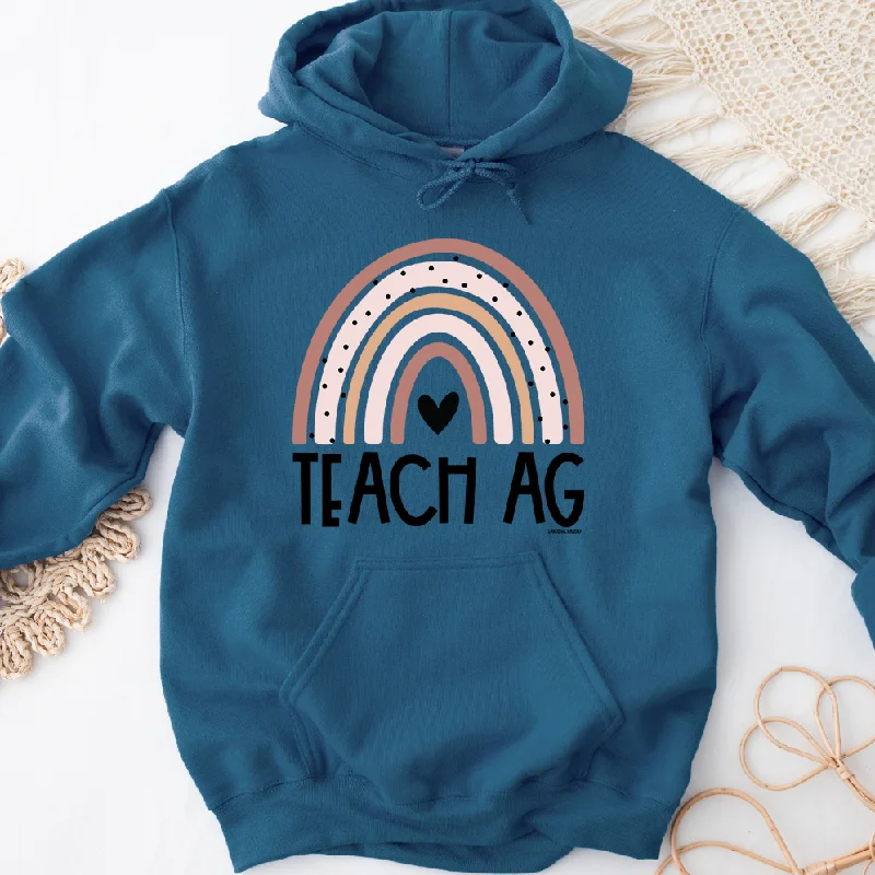 Women's Hooded Sweatshirts with Fleece LiningTeach Ag Rainbow Hoodie (S-3XL) Unisex - Multiple Colors!