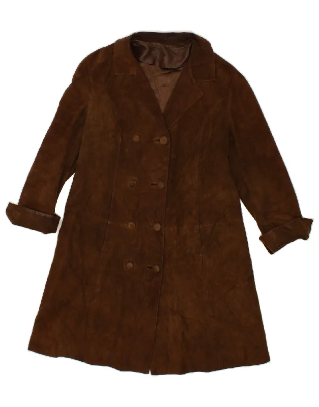 Women's Coats with Fur LiningRENNA Womens Suede Overcoat IT 44 Medium Brown Suede