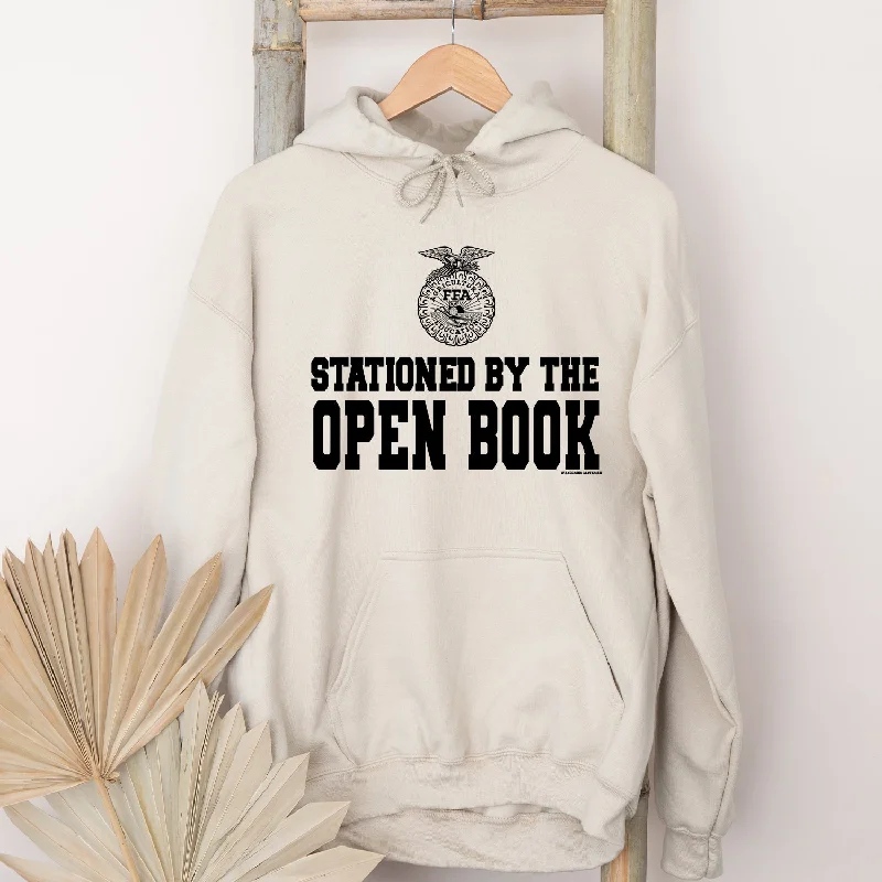 Women's Hooded Sweatshirts with DrawstringsSTATIONED BY THE OPEN BOOK FFA (S-3XL) Unisex - Multiple Colors!