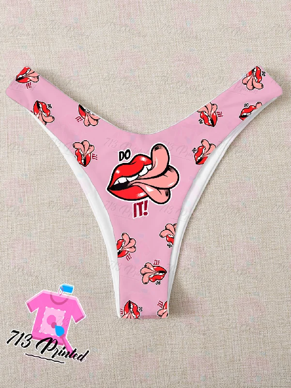 eco-friendly organic cotton underwear for womenCustom funny logo Thong bikini   With Your Words Custom Printed Sexy Fun Funny Customized Panties  Lingerie