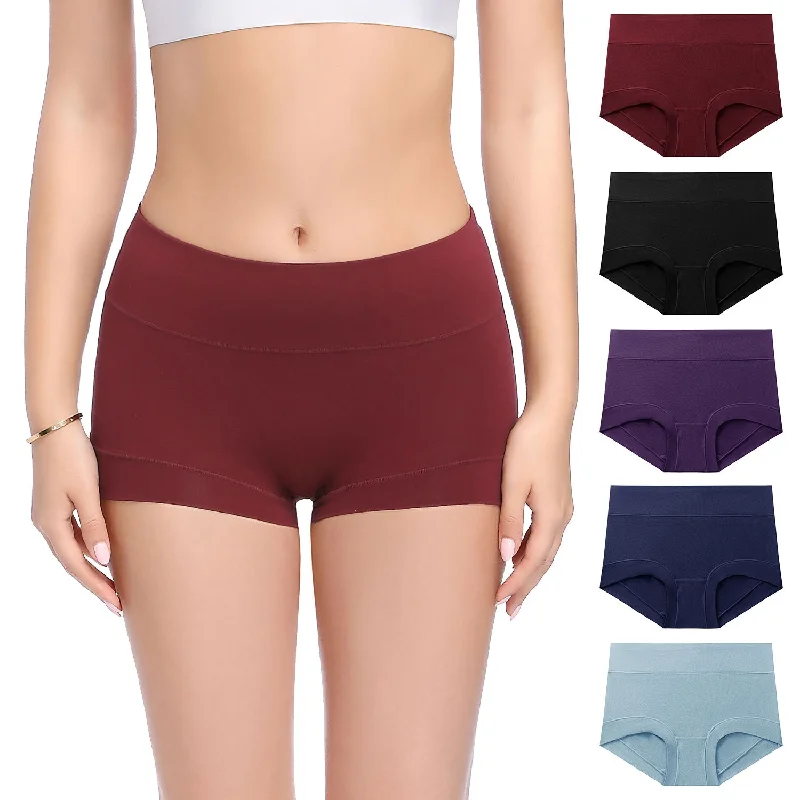 lightweight cotton briefs with a breathable modal fabriclace overlay convertible braMolasus Womens Cotton Boyshorts Panties Ladies High Waisted Full Coverage Stretch Underwear Multipack(Regular&Plus Size)