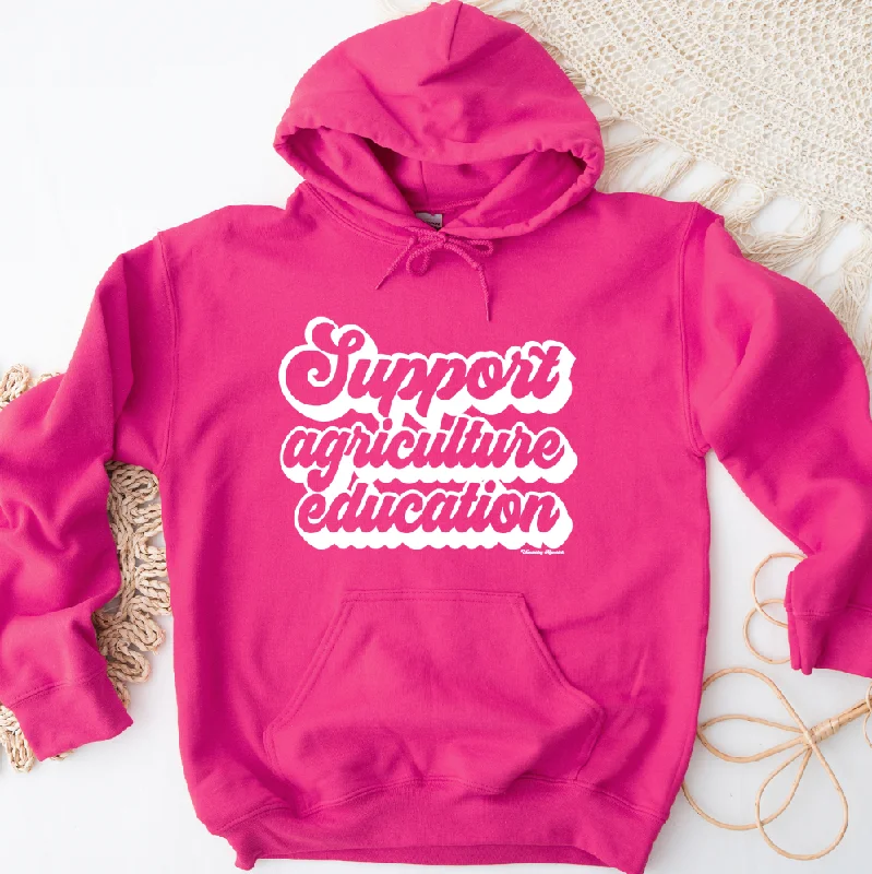 Women's Hooded Sweatshirts with PocketsSupport Agriculture Education White Ink Hoodie (S-3XL) Unisex - Multiple Colors!