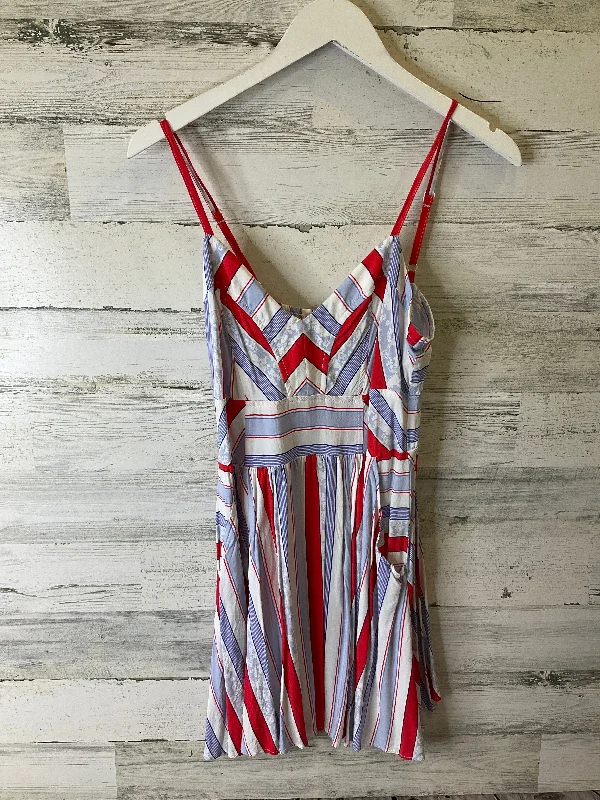  Women's A-Line DressesBlue Red & White Dress Casual Short Express, Size M