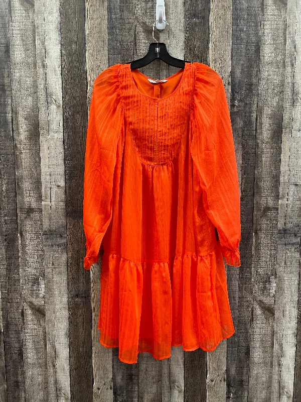 Women's Square Collar DressesOrange Dress Casual Short Elizabeth And James, Size L