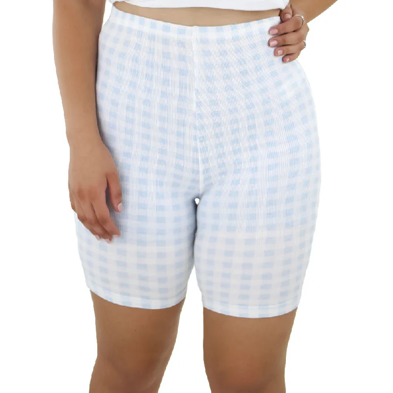 women's pajamas with a perfect blend of style and comfortWomen's Checked Sleepwear Short,White/Blue