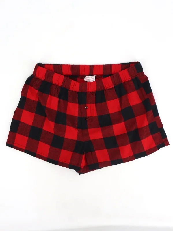 women's pajamas in soft, breathable materialsWomen's Plaid Sleepwear Short,Red