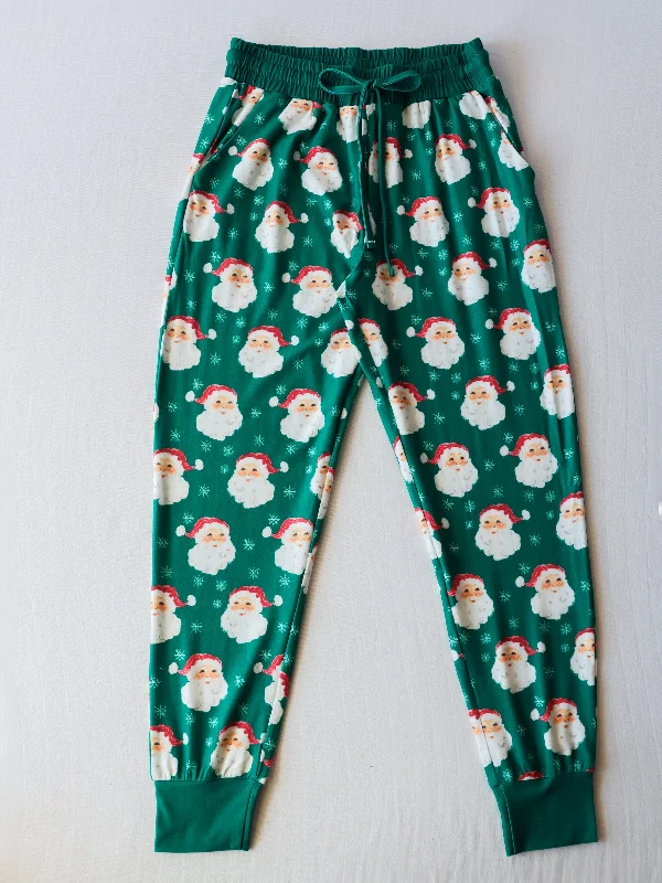 women's pajamas for movie nightsMen's Joggers - Jolly St Nick in Green