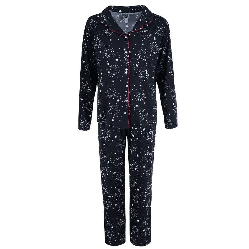 women's pajamas for a relaxing weekendPJ Couture Women's Star Print Notch Pajama Set