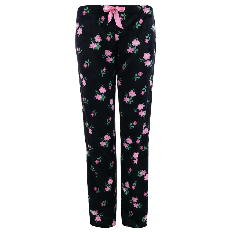 women's pajamas for those who appreciate soft, breathable fabricsSaturdaze Women's Black with Pink Floral Pajama Pants