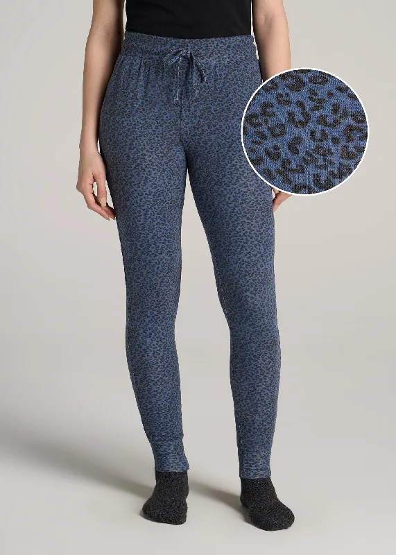 women's pajamas for those who value qualityCozy Lounge Joggers for Tall Women in Navy Leopard