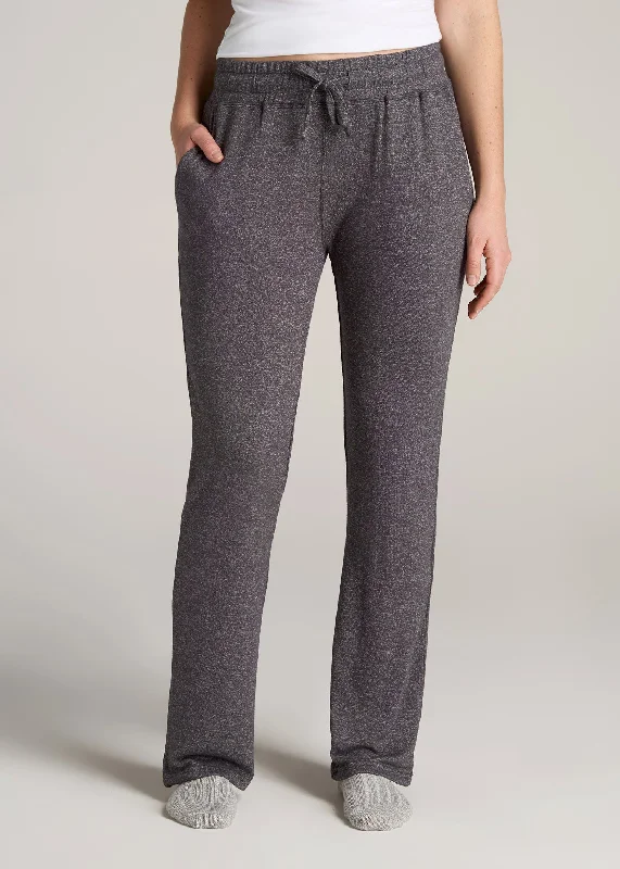 women's pajama sets with matching robesOpen-Bottom Cozy PJ Lounge Pants for Tall Women in Charcoal Mix