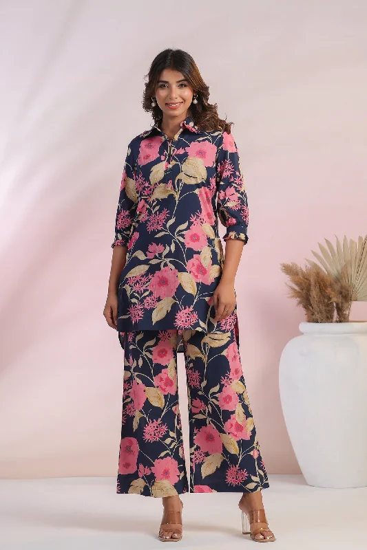 women's pajamas featuring animal printsInk Enigma Cotton Palazzo Loungewear Set