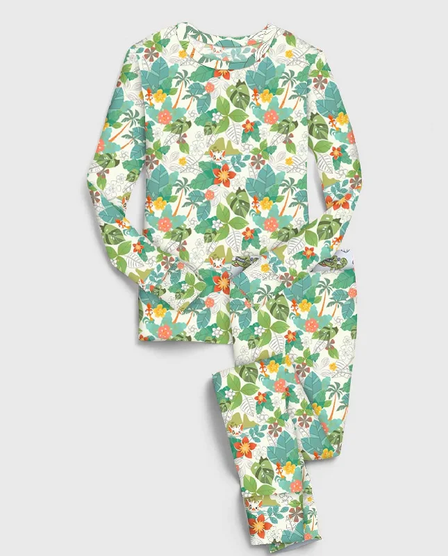 women's pajamas with a charming, vintage aesthetic[Pre Order] Whimsical & Wild Hei Hei & Pua - Bamboo Long Sleeve Lounge Set (EST SHIP LATE MARCH)