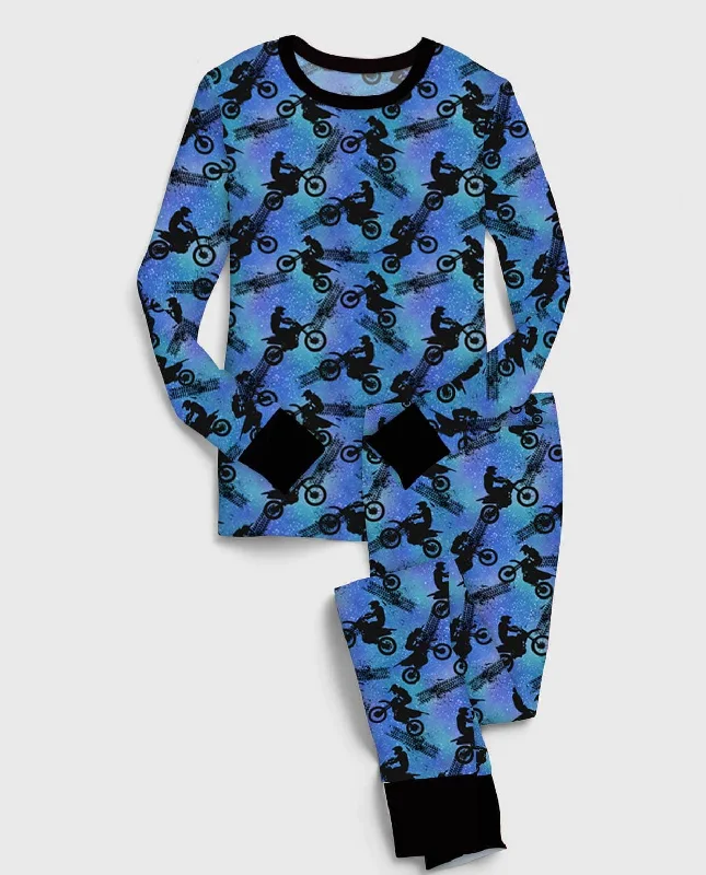 women's pajamas with a cozy, snug fit for ultimate comfort[Pre Order] Whimsical & Wild Motocross - Bamboo Long Sleeve Lounge Set (EST SHIP LATE MARCH)