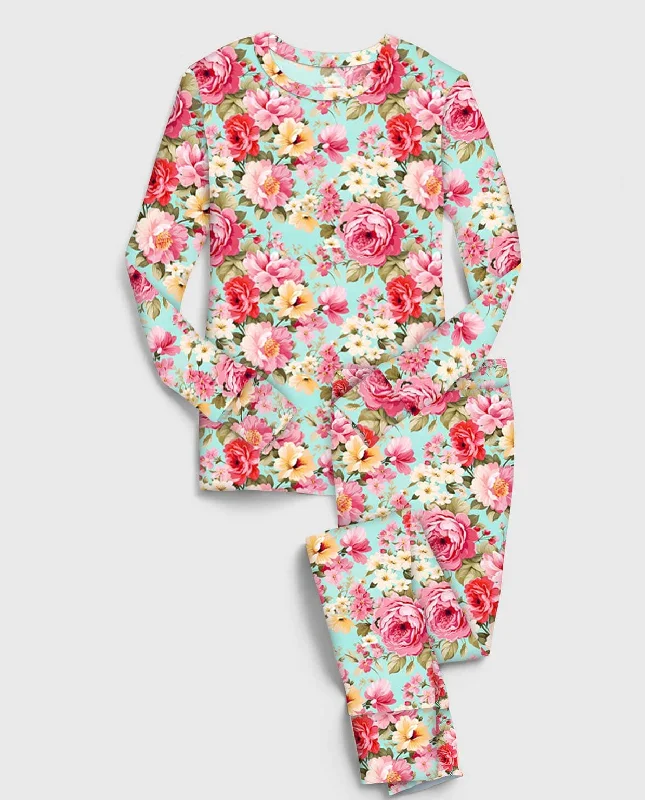 plus-size women's pajama pants[Pre Order] Whimsical & Wild Precious Petals - Bamboo Long Sleeve Lounge Set (EST SHIP LATE MARCH)