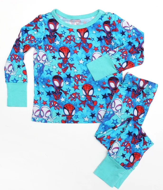 women's pajamas with a subtle shimmerFan Favorites Spider Space - Bamboo Long Sleeve Lounge Set