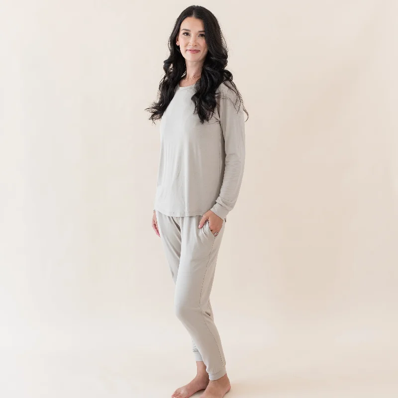 women's pajamas with a classic designWomen's Jogger Pajama Set in Almond