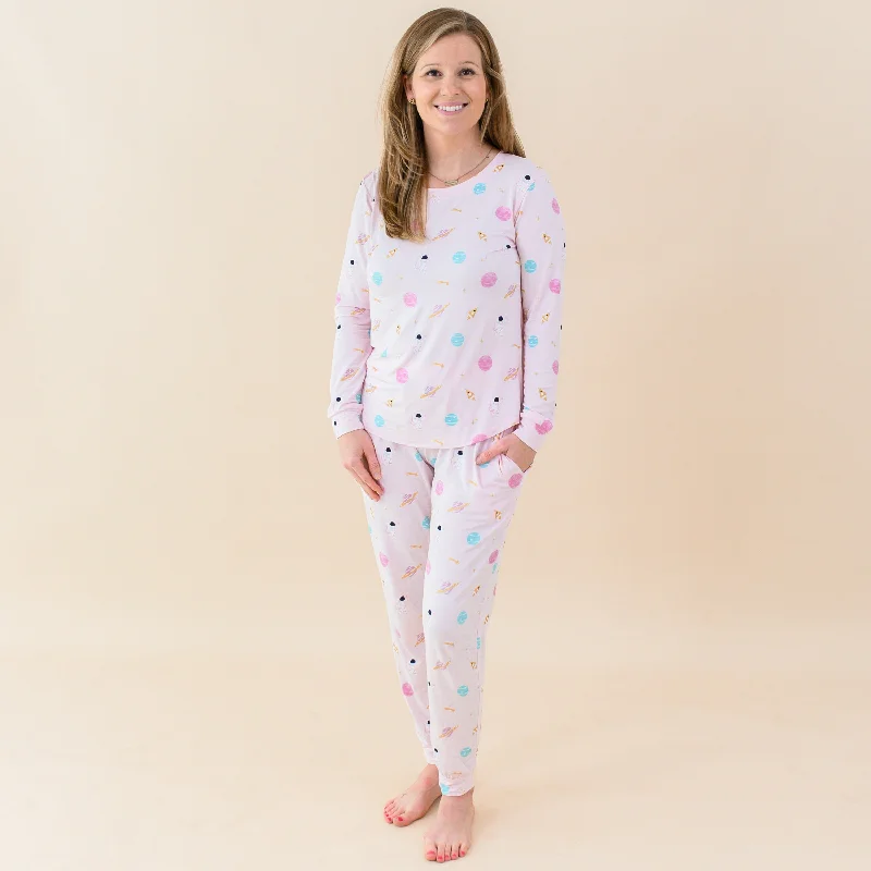 women's pajamas with a whimsical charmWomen's Jogger Pajama Set in Sakura Space