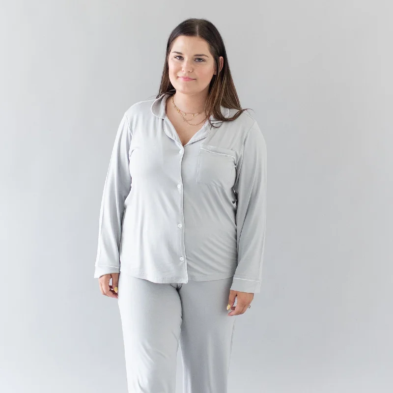 women's pajamas for those who seek ultimate relaxationWomen's Long Sleeve Pajama Set in Storm with Cloud Trim